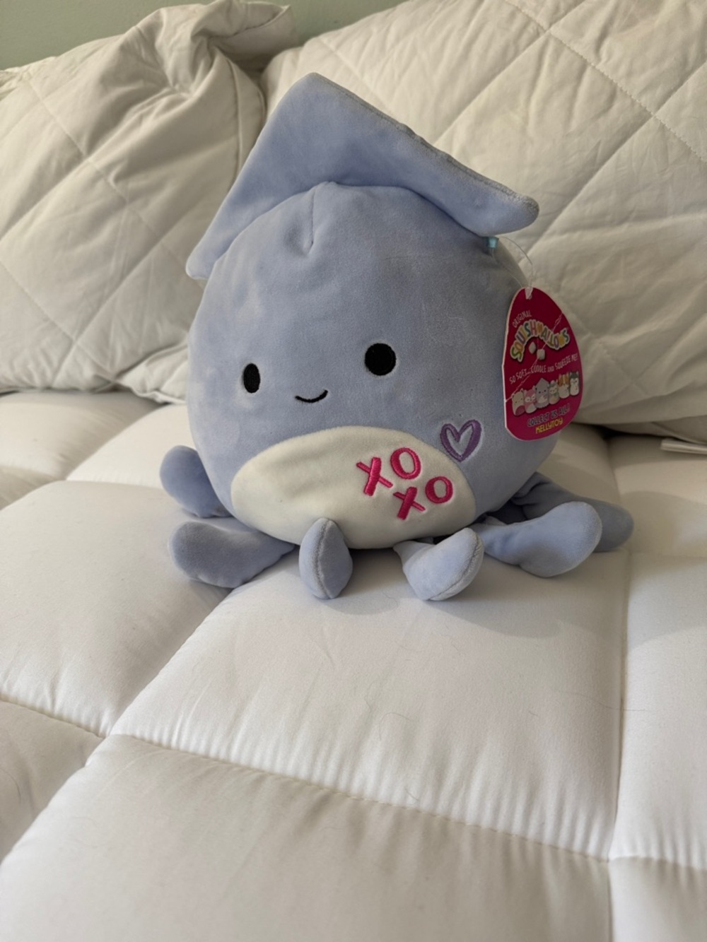 Squishmallows Light Purple Stacy Squid with White Belly and Pink Embroidery